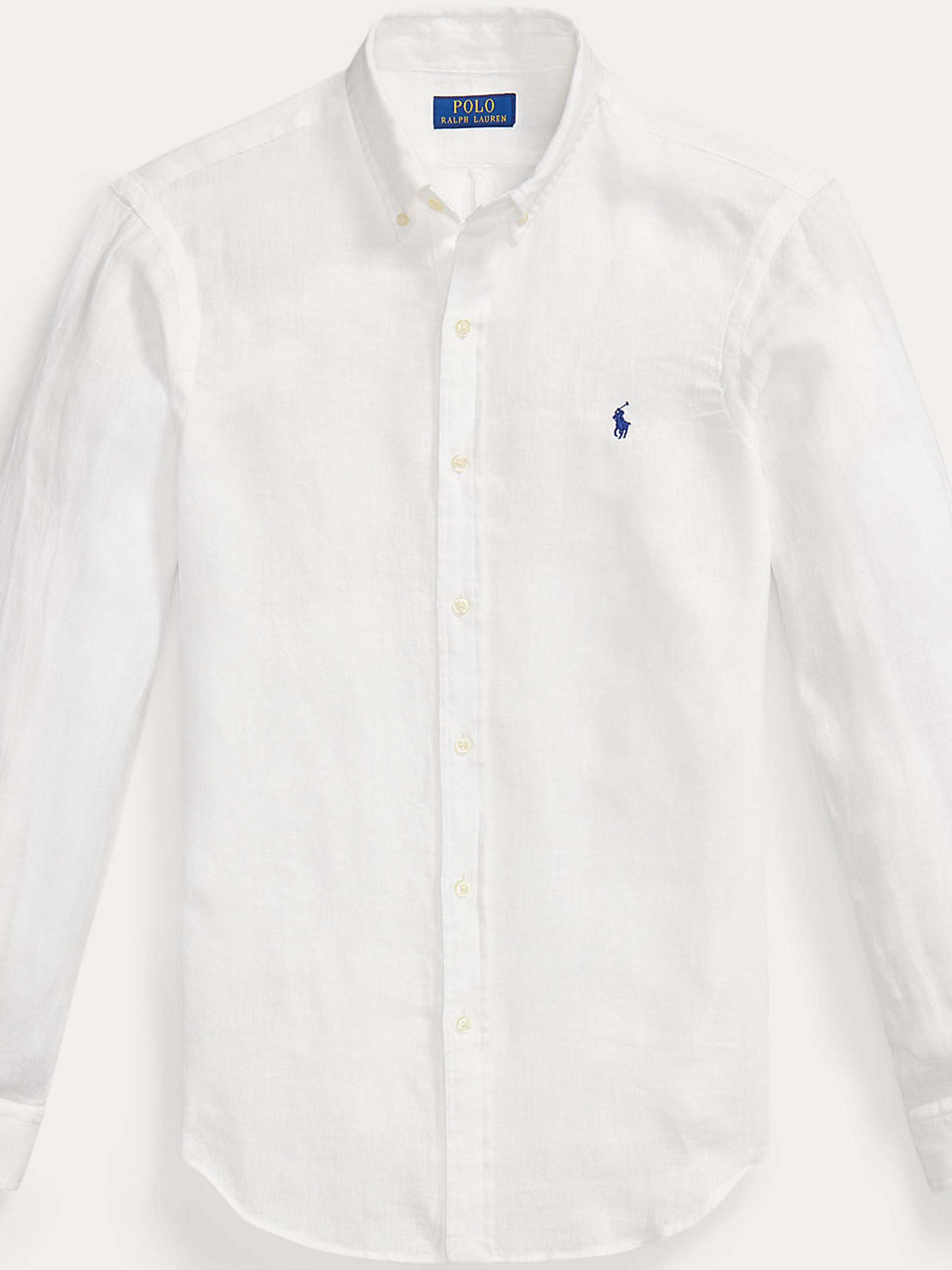 White Sport Shirt Long-Sleeve Linen Sport Shirt