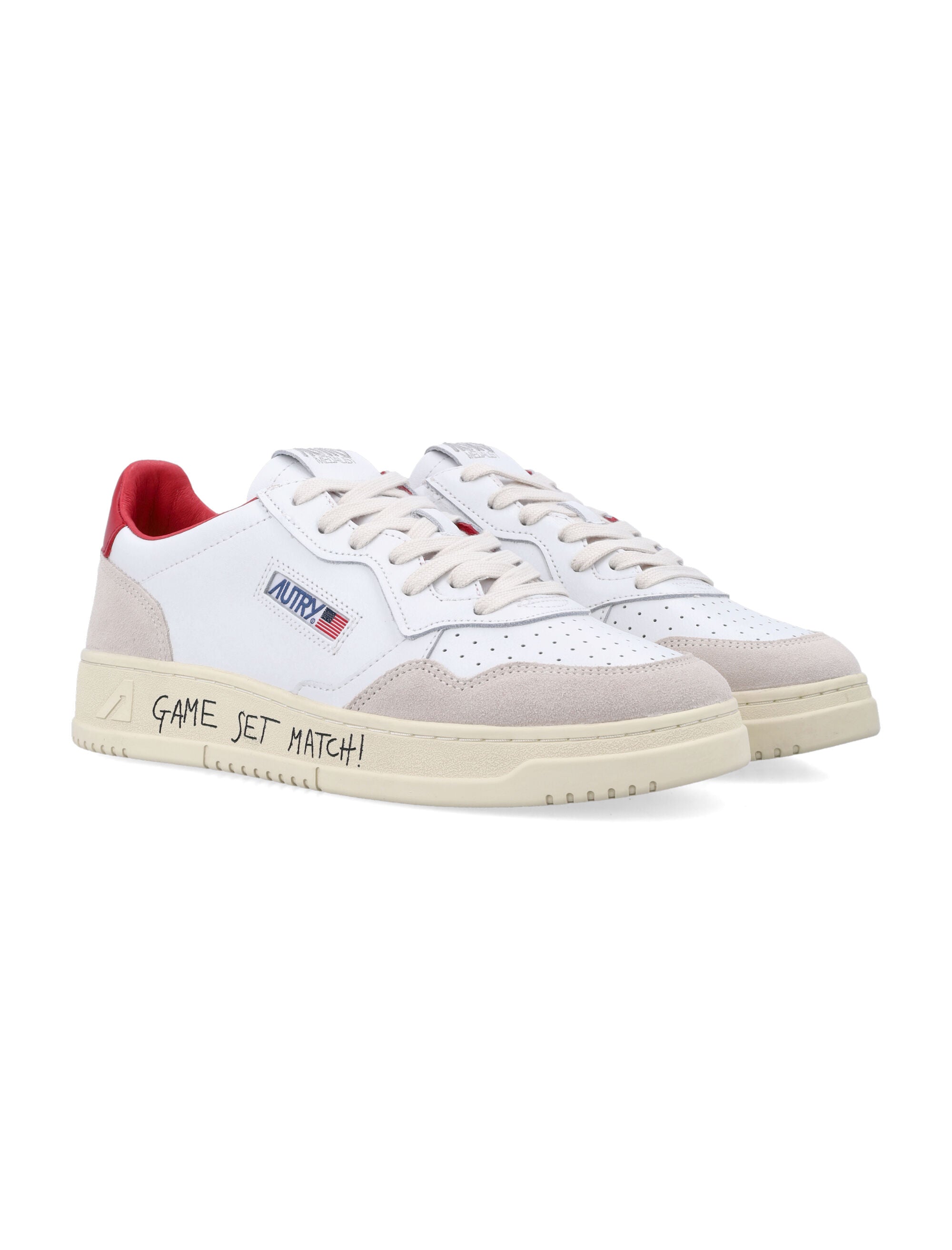 Medalist Low White & Red Leather Sneaker