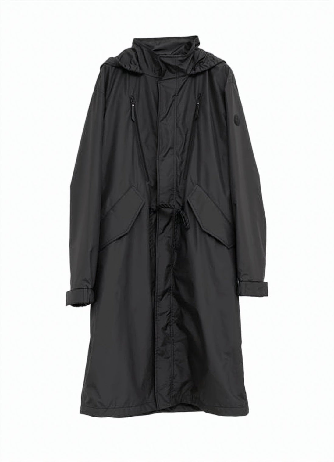 Black Long-Fit Moncler Jacket with Concealed Zip