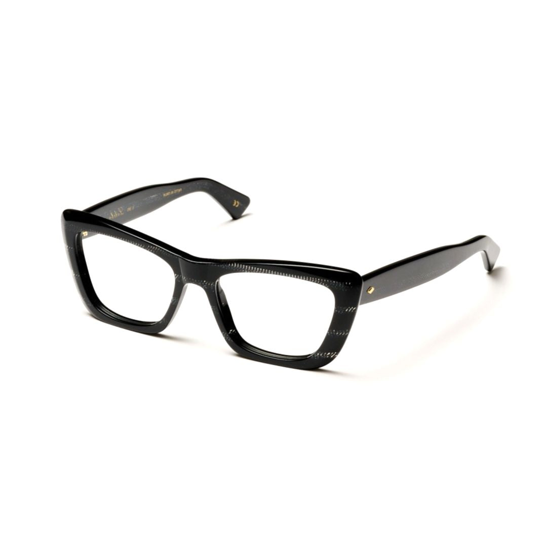 Lolita/K-V Oversized Square Frame Eyeglasses with Glossy Black Finish