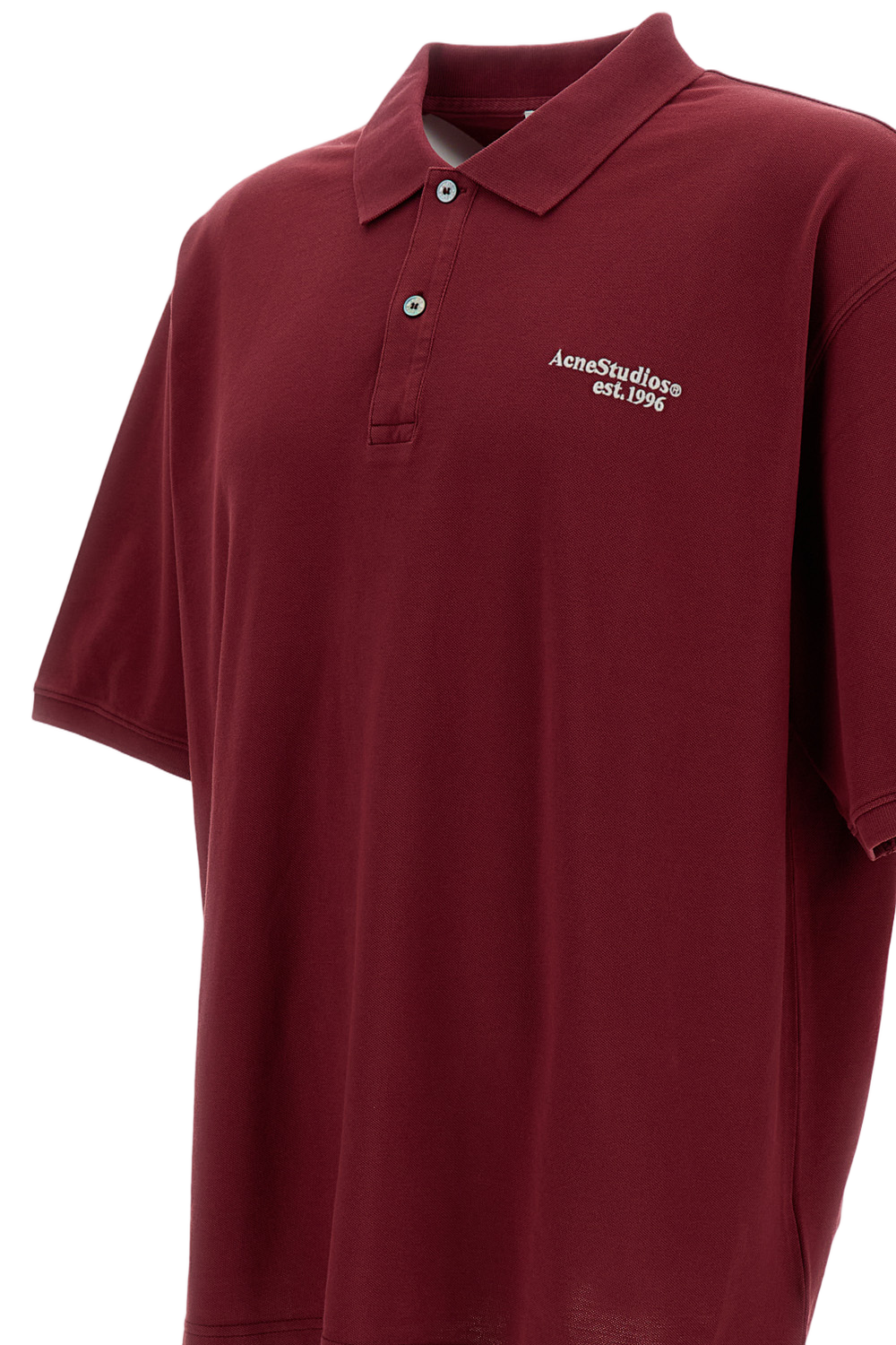 Cropped Burgundy Polo Shirt with Classic Collar