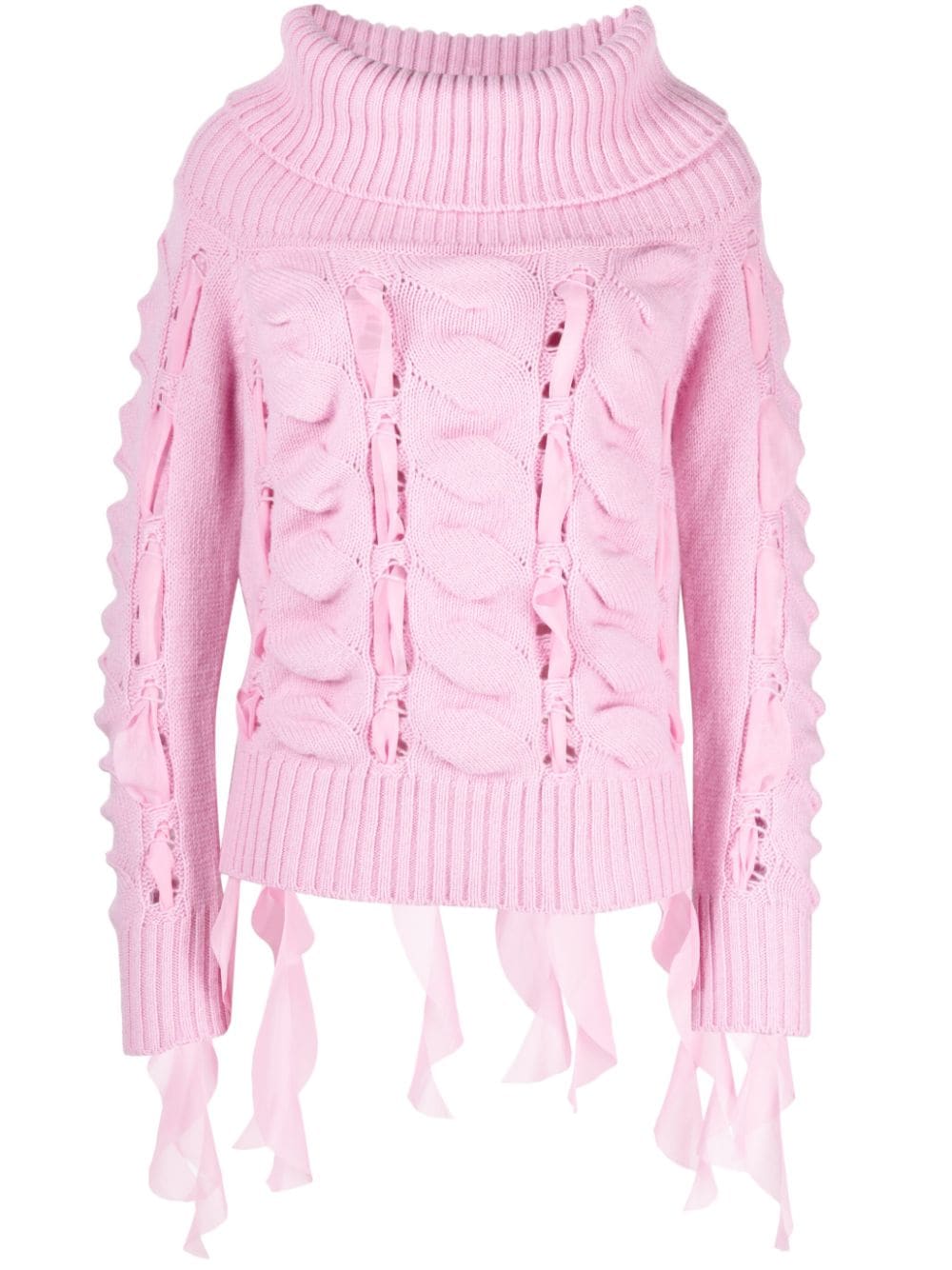 Light Pink Wool Roll-Neck Jumper