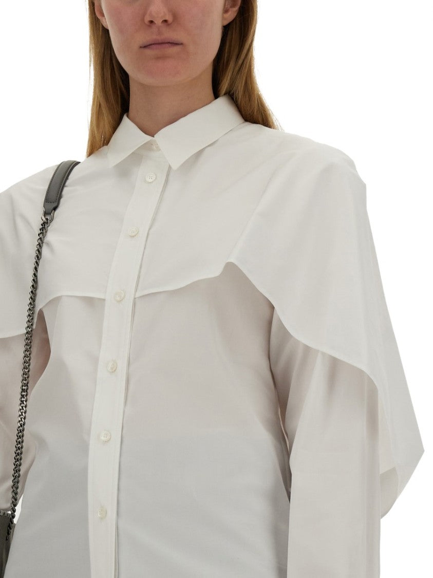 Shirt With Unique Cape Design And Structured Collar