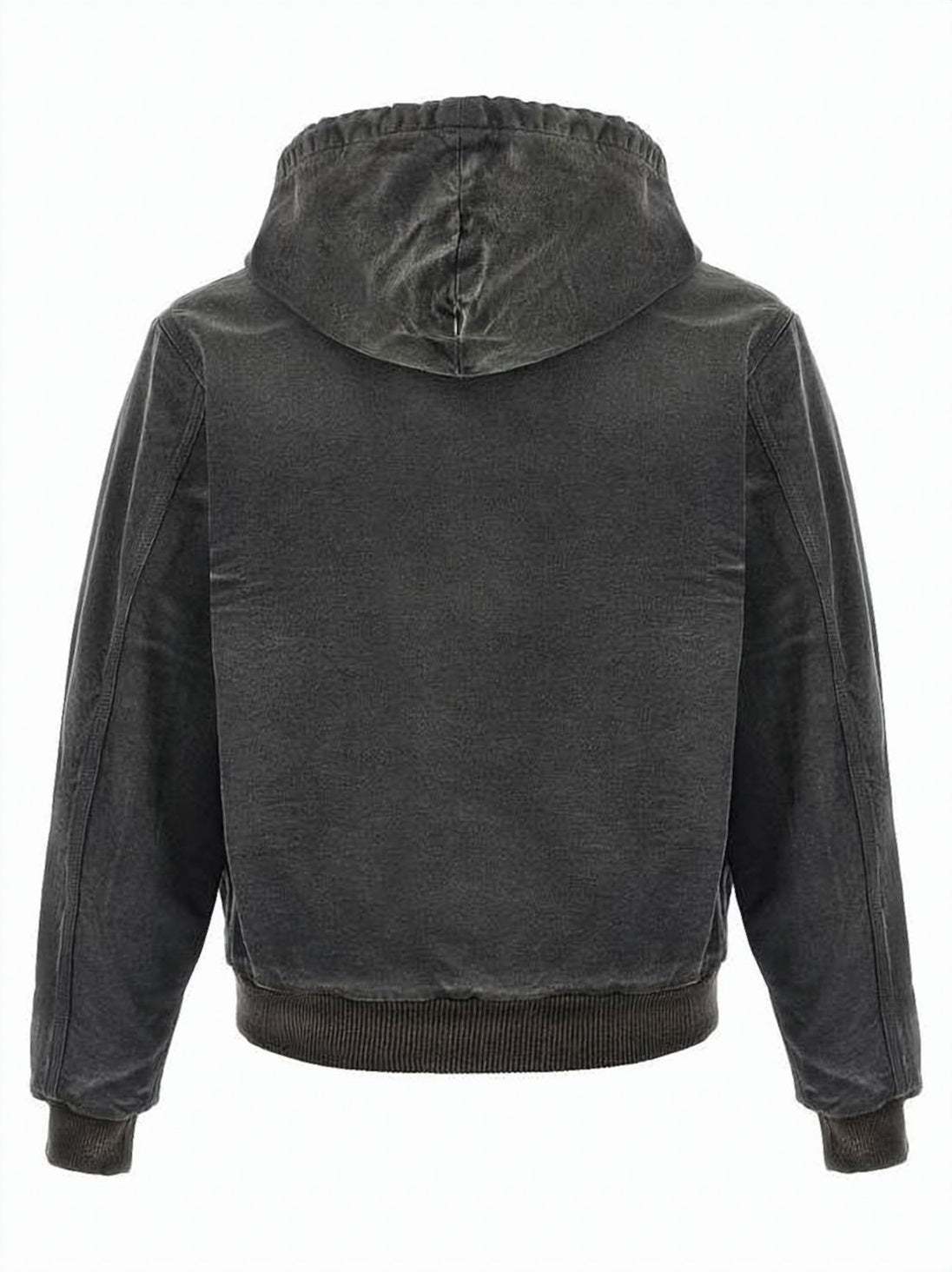 Cropped Grey Hoodie with Drawstring Hood
