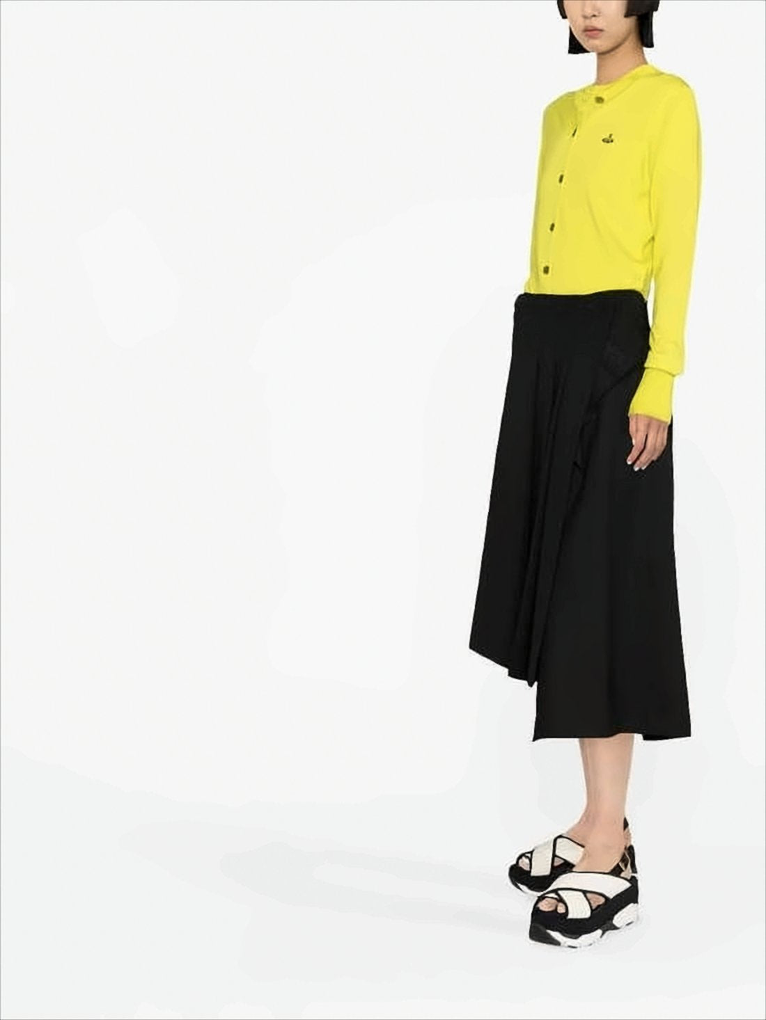 Lightweight Round Neck Cardigan with Button-Down Front