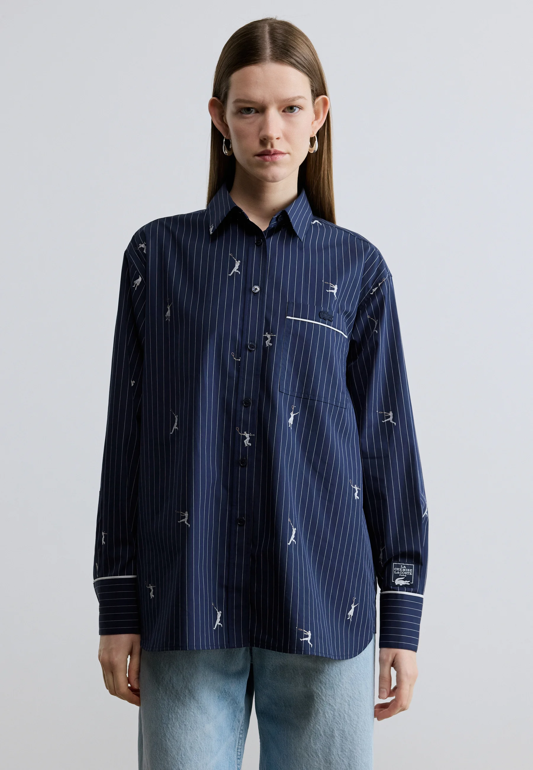 Blue Monogram Jacquard Oversized Shirt