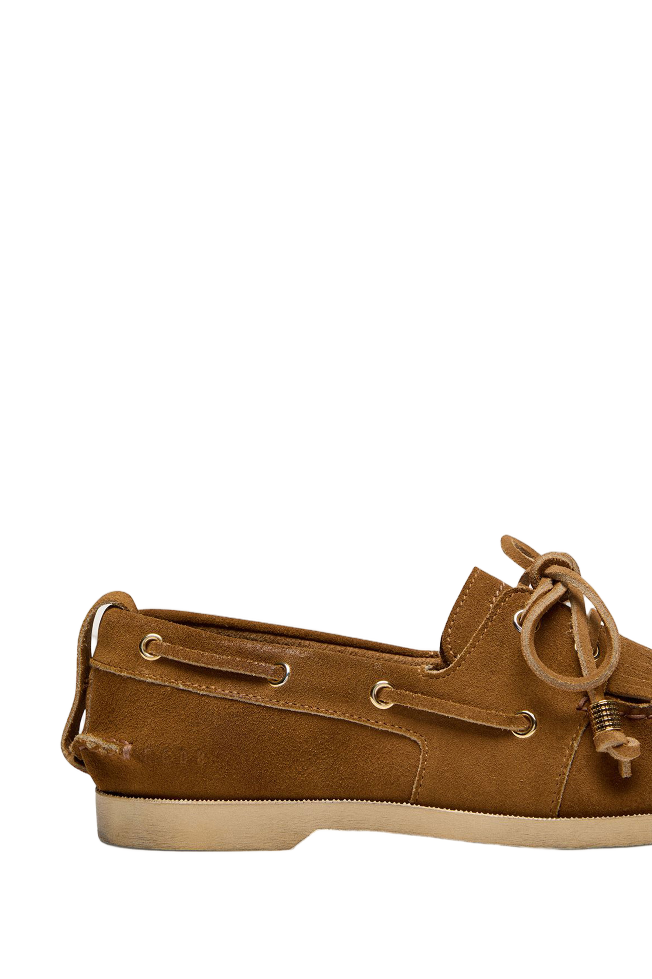 Suede Boat Loafers with Fringes