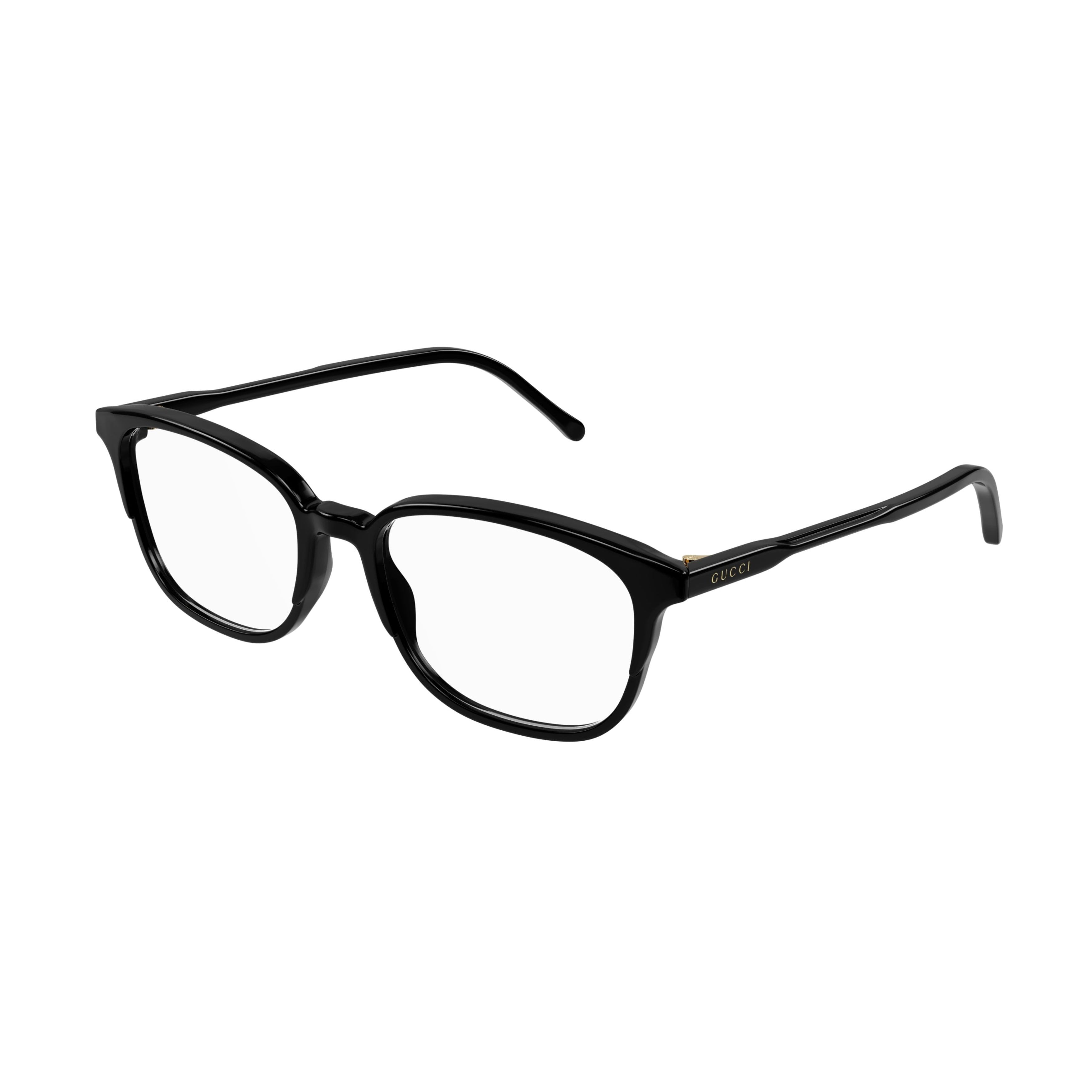 Gg1213o Glossy Black Acetate Square Frame Eyeglasses