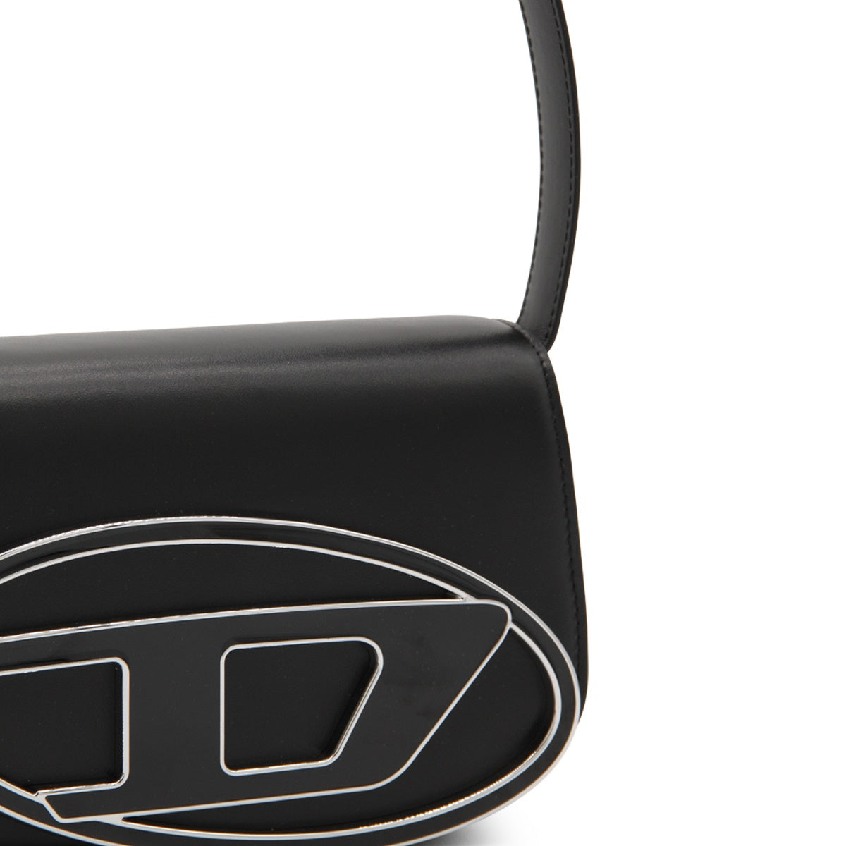 1DR Black Leather Shoulder Bag