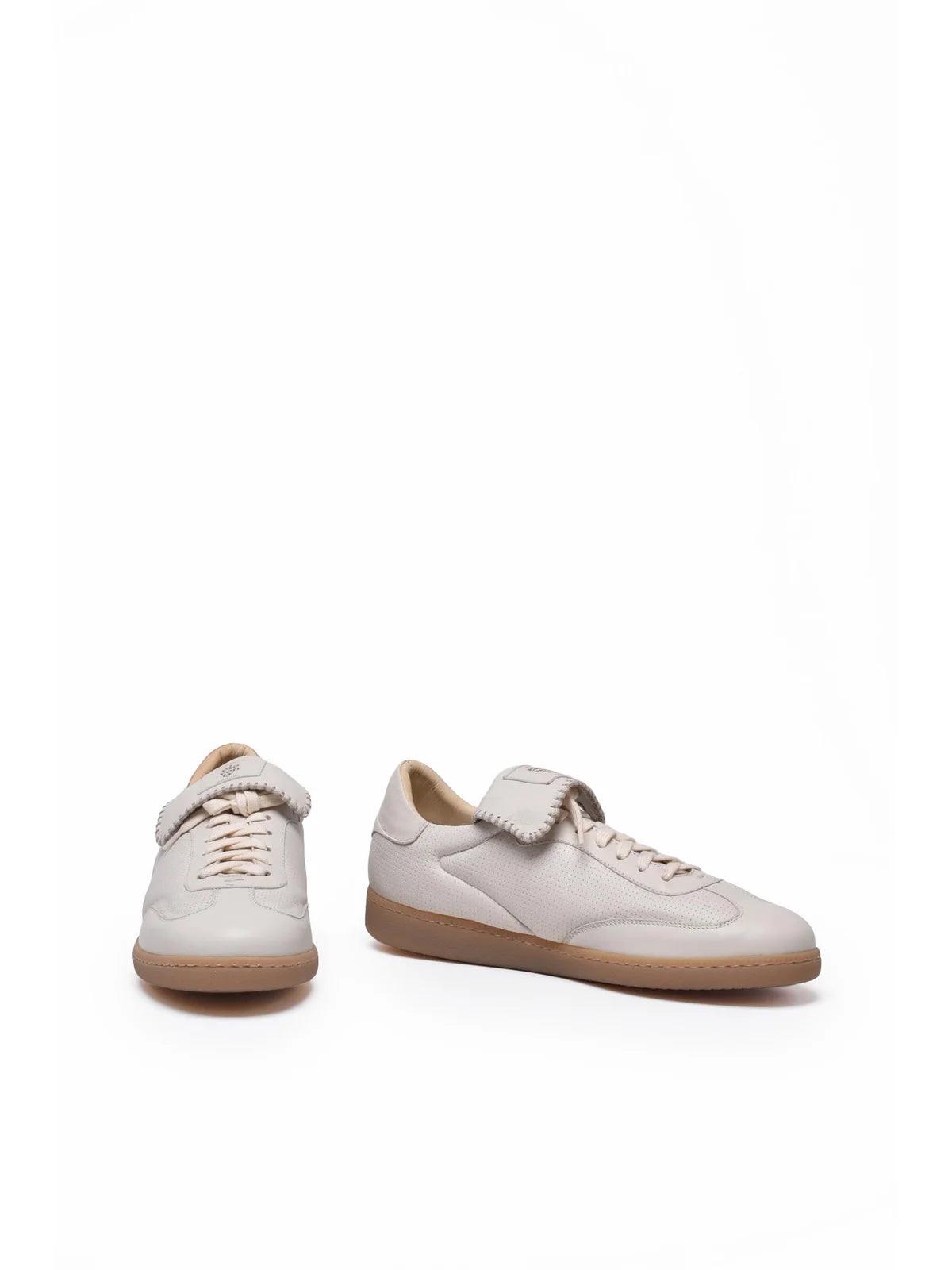 White Leather Rubber Sneakers