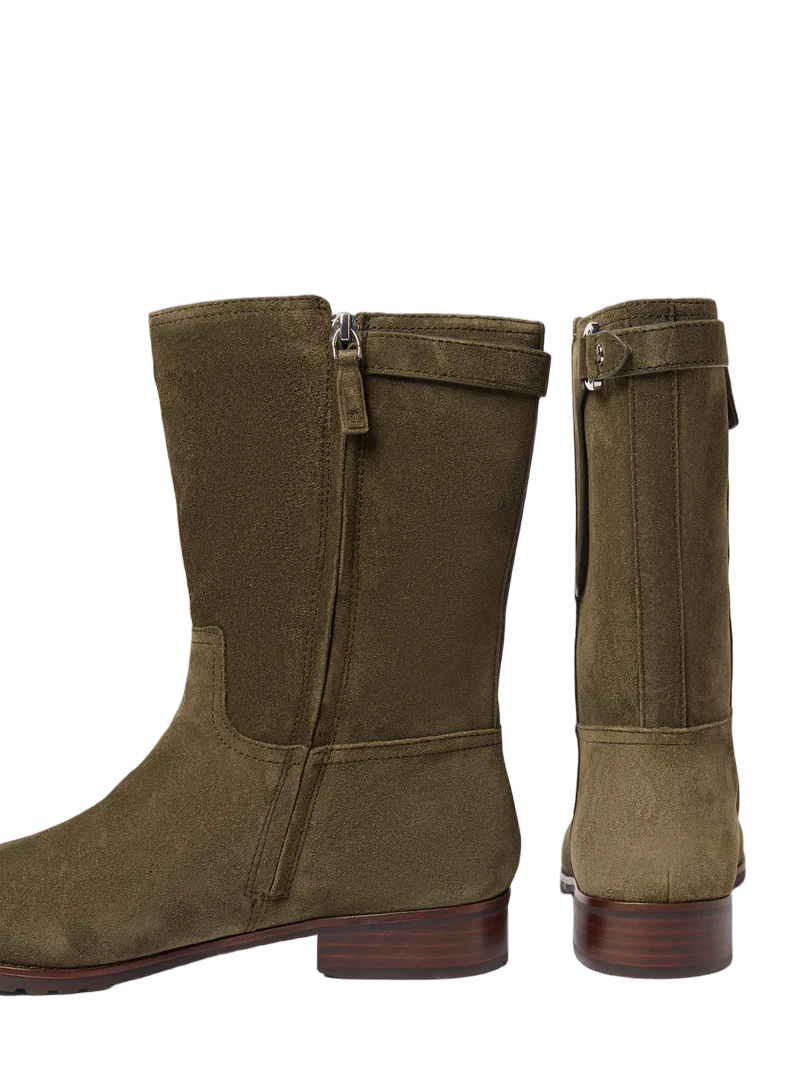 Elegant Mid-Boots With Decorative Strap