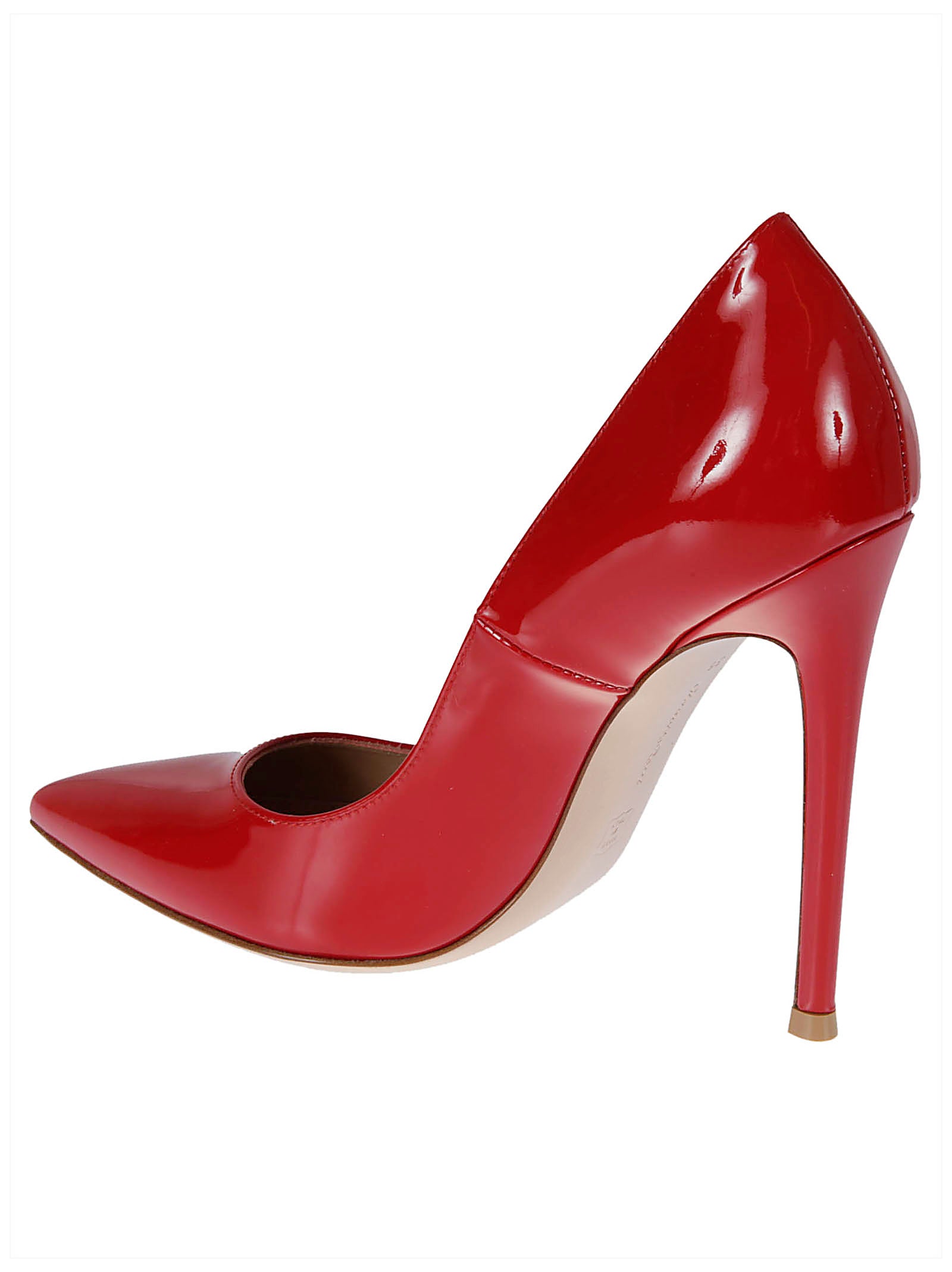 Pointed-Toe High Heel Pumps in Glossy Calf Leather