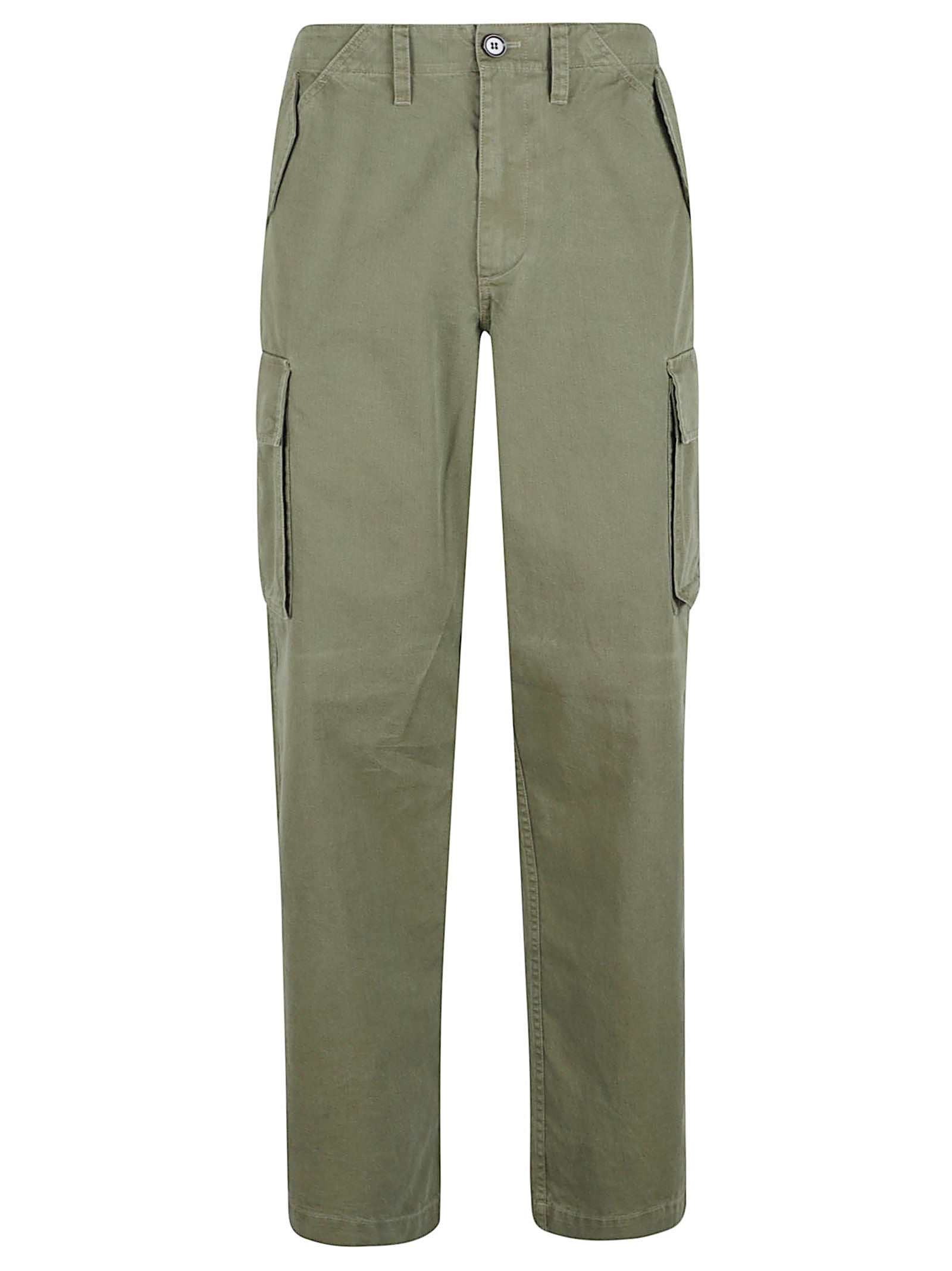 High-Waisted Oversized Cotton Trousers with Utility Pockets