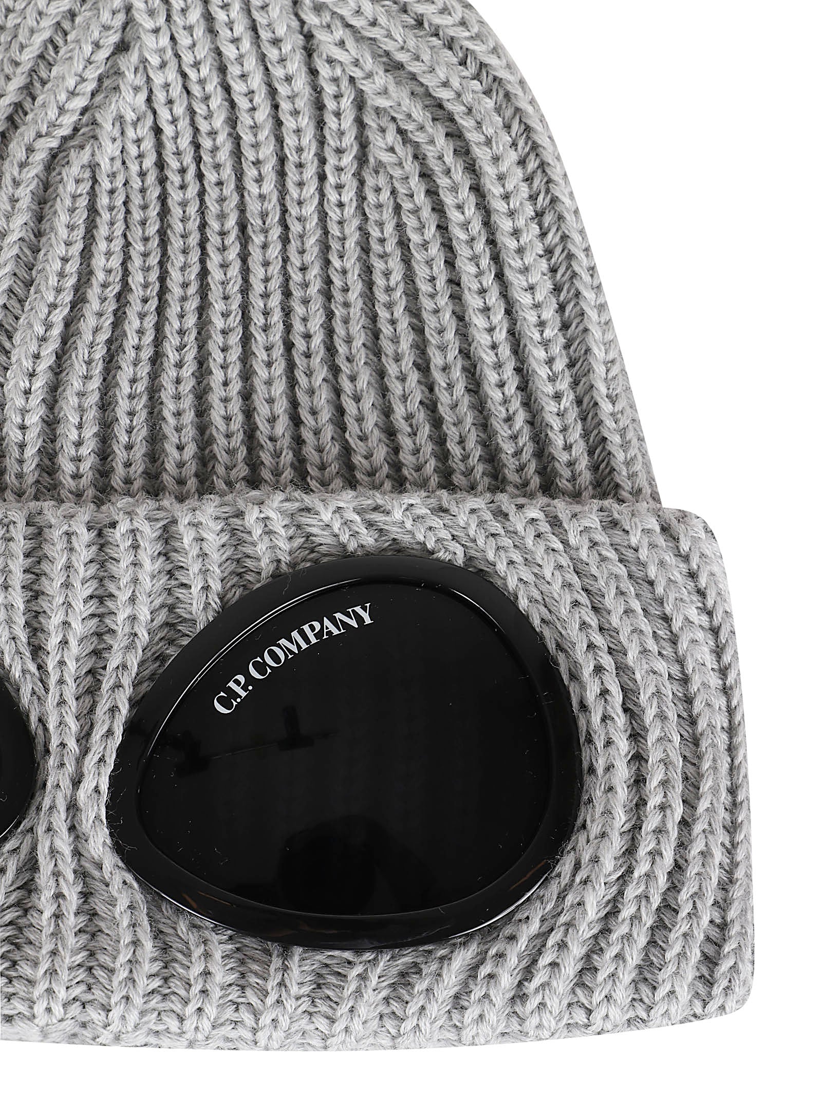 Ribbed Knit Hat with Iconic Lenses by C.P. Company