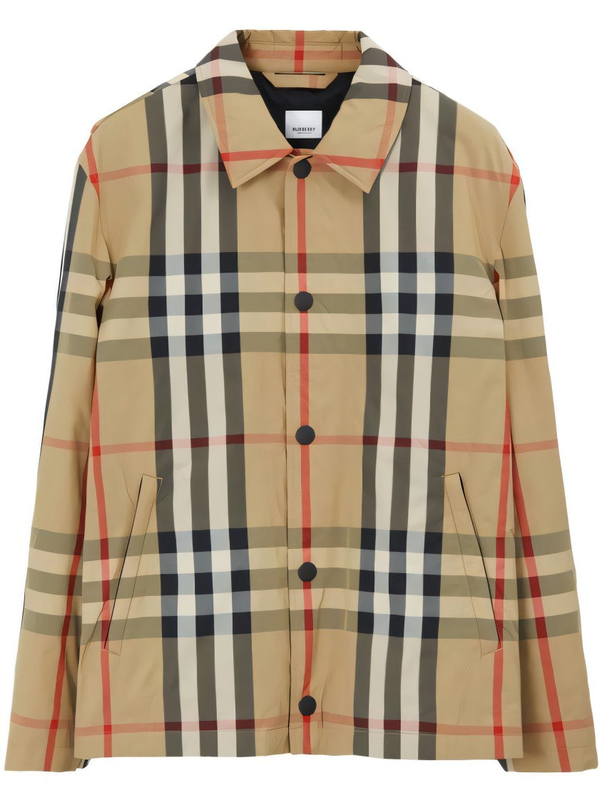 Check Pattern Jacket with Relaxed Fit and Functional Details