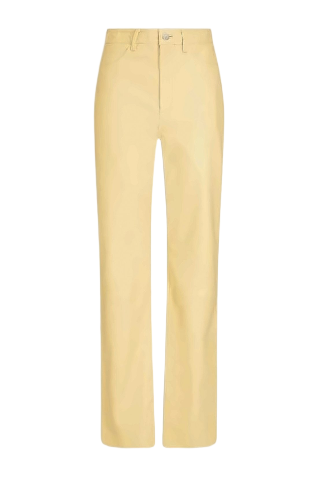 Straight-Leg Leather Pants with Mid-Rise Waist