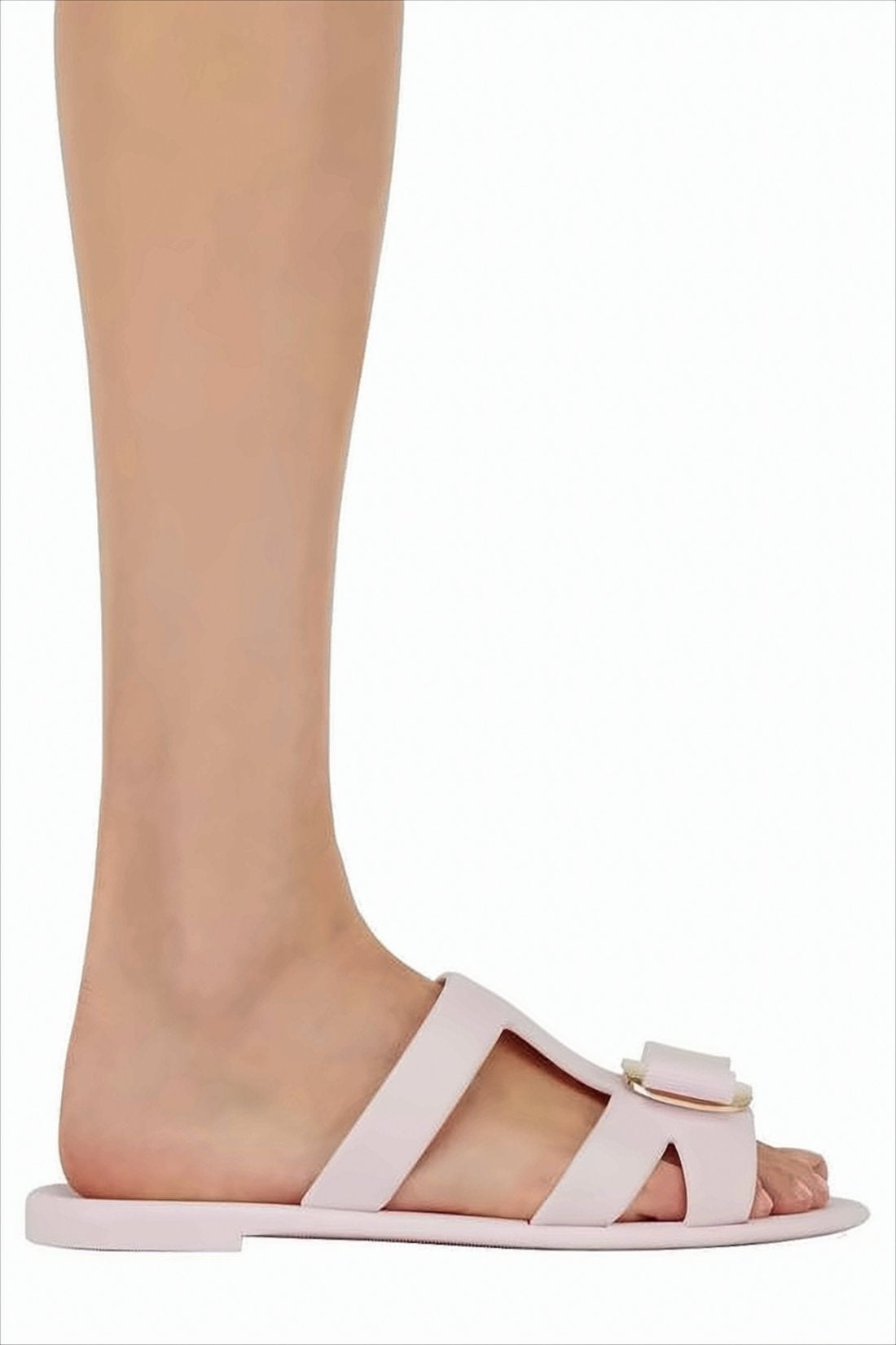 Cut-Out Design Soft Pink Rubber Mules