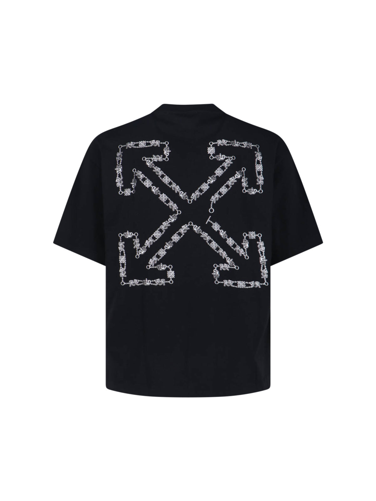 Czarny bawełniany T-shirt Chain Arrow z kultowym logo i grafiką