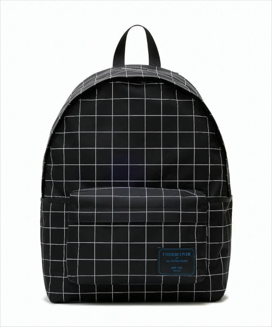 Grid-Pattern Nylon Backpack With Padded Straps