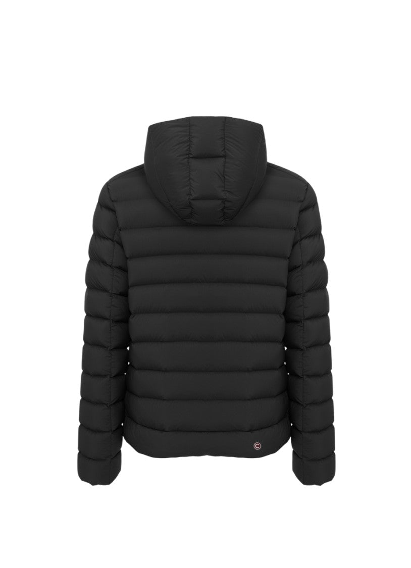 Water-Repellent Down Jacket with Snap-Button Collar