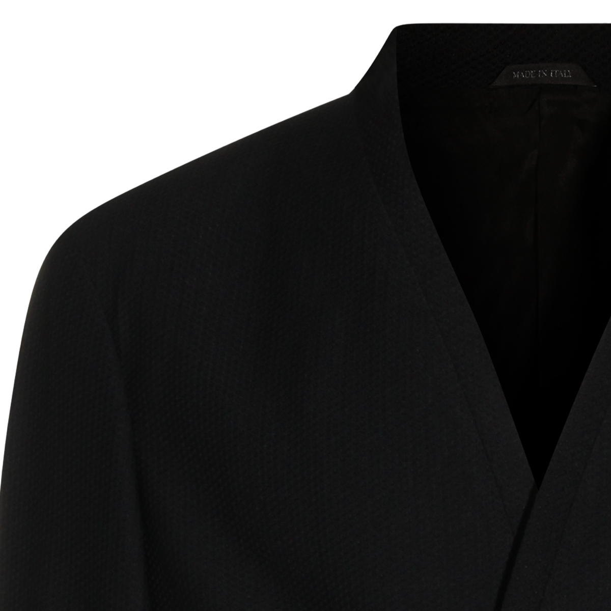 Black Blazer with Single-Button Closure and V-Neckline