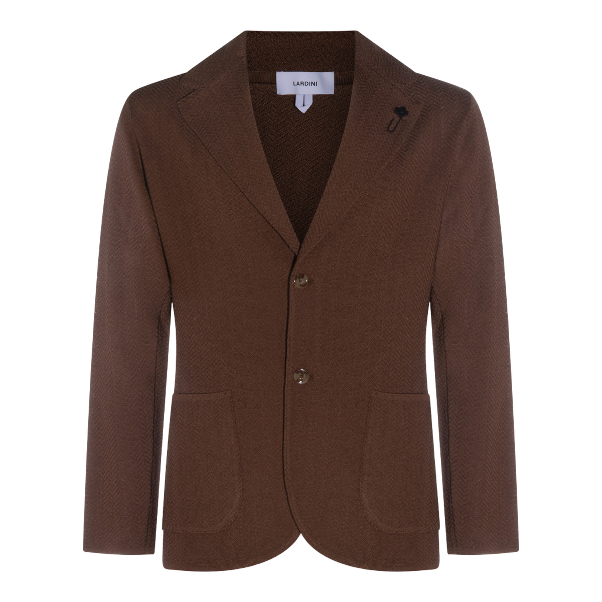 Textured Brown Blazer With Classic Two-Button Closure