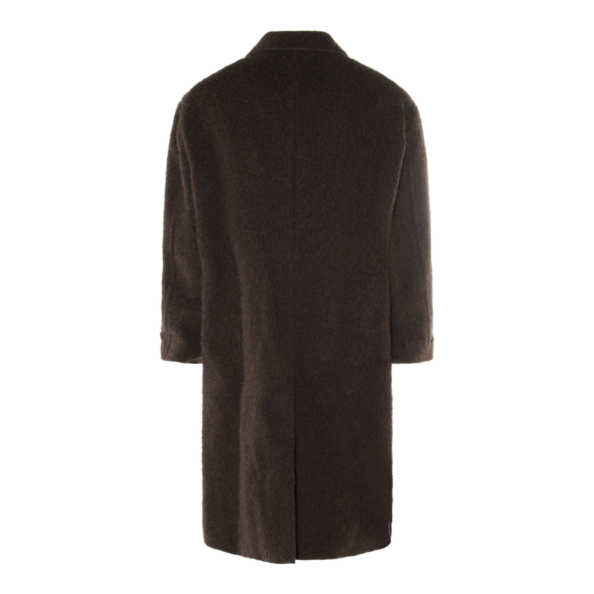 Textured Longline Coat with Classic Collar