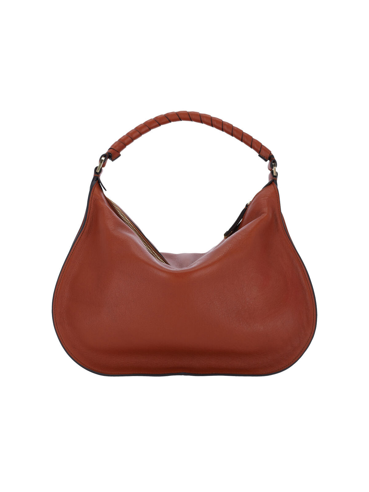"Marcie" Shoulder Bag In Brown Calfskin