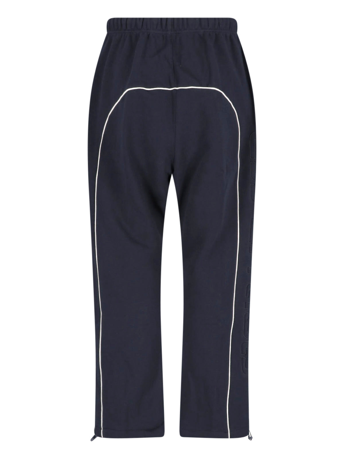 Dark Blue Relaxed Contrast Piping Trousers