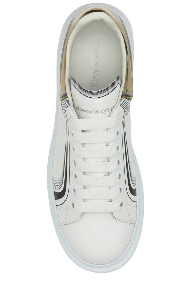 Smooth Leather Sneakers With Metallic Detailing