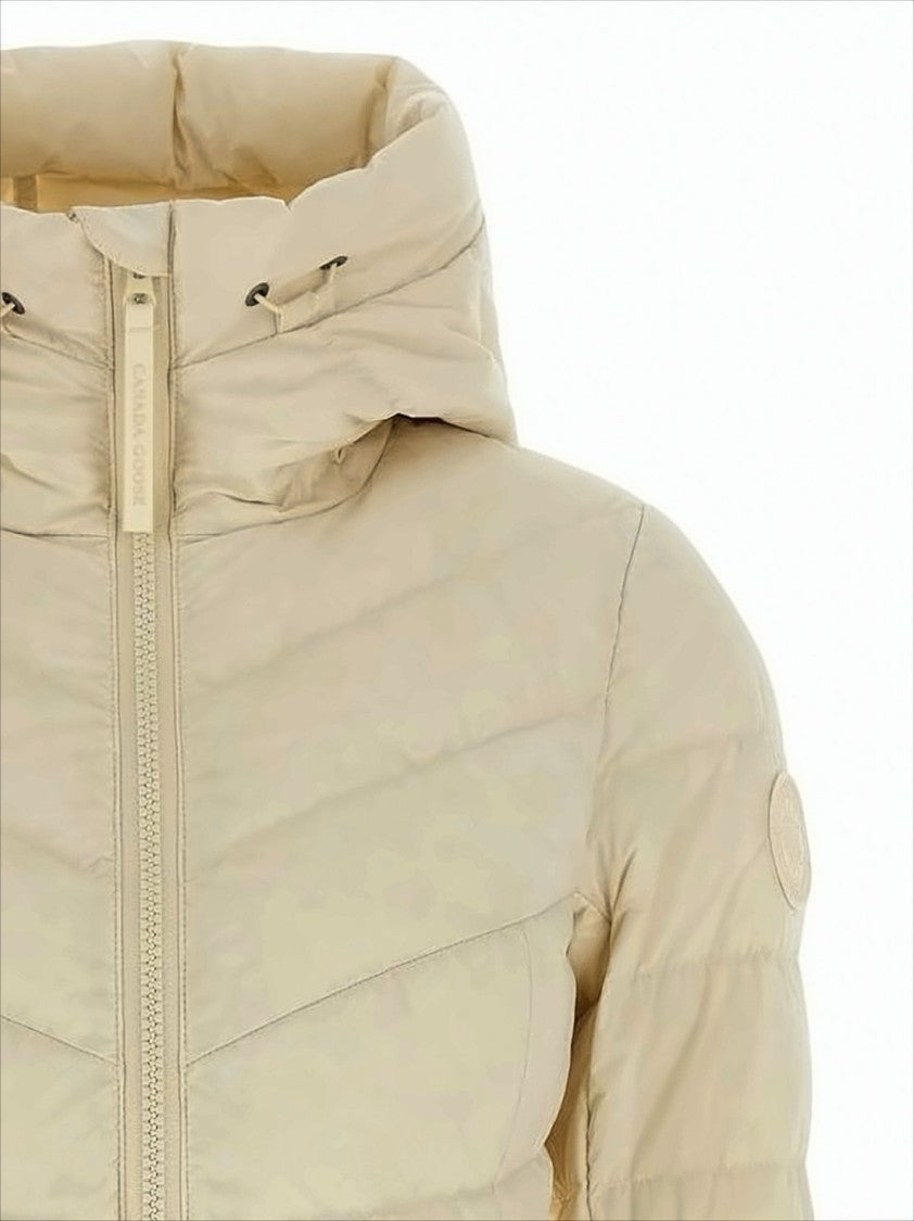 Quilted Down Coat with Hood and Fitted Silhouette