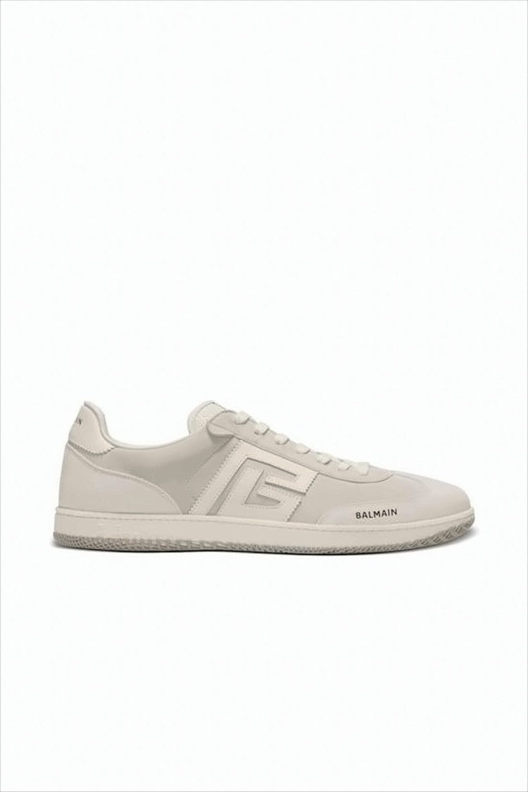Low-Profile Calf Leather Sneakers with Geometric Logo