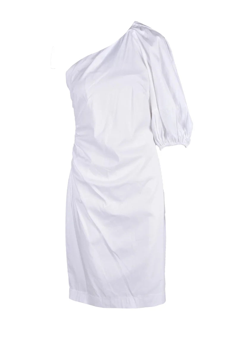 White Cotton Stretch Dress