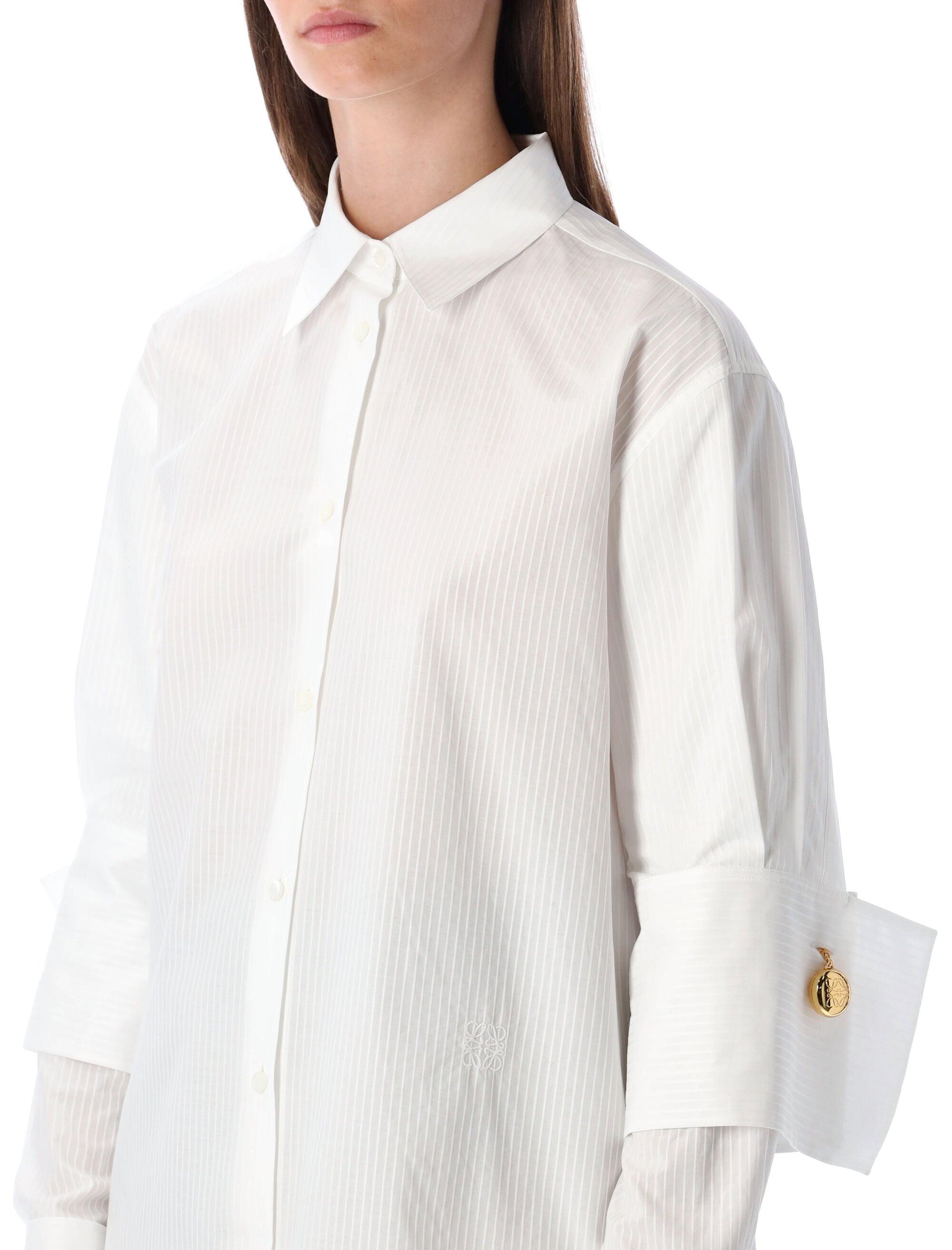 Cotton Poplin Shirt With Anagram Pebble Cufflinks