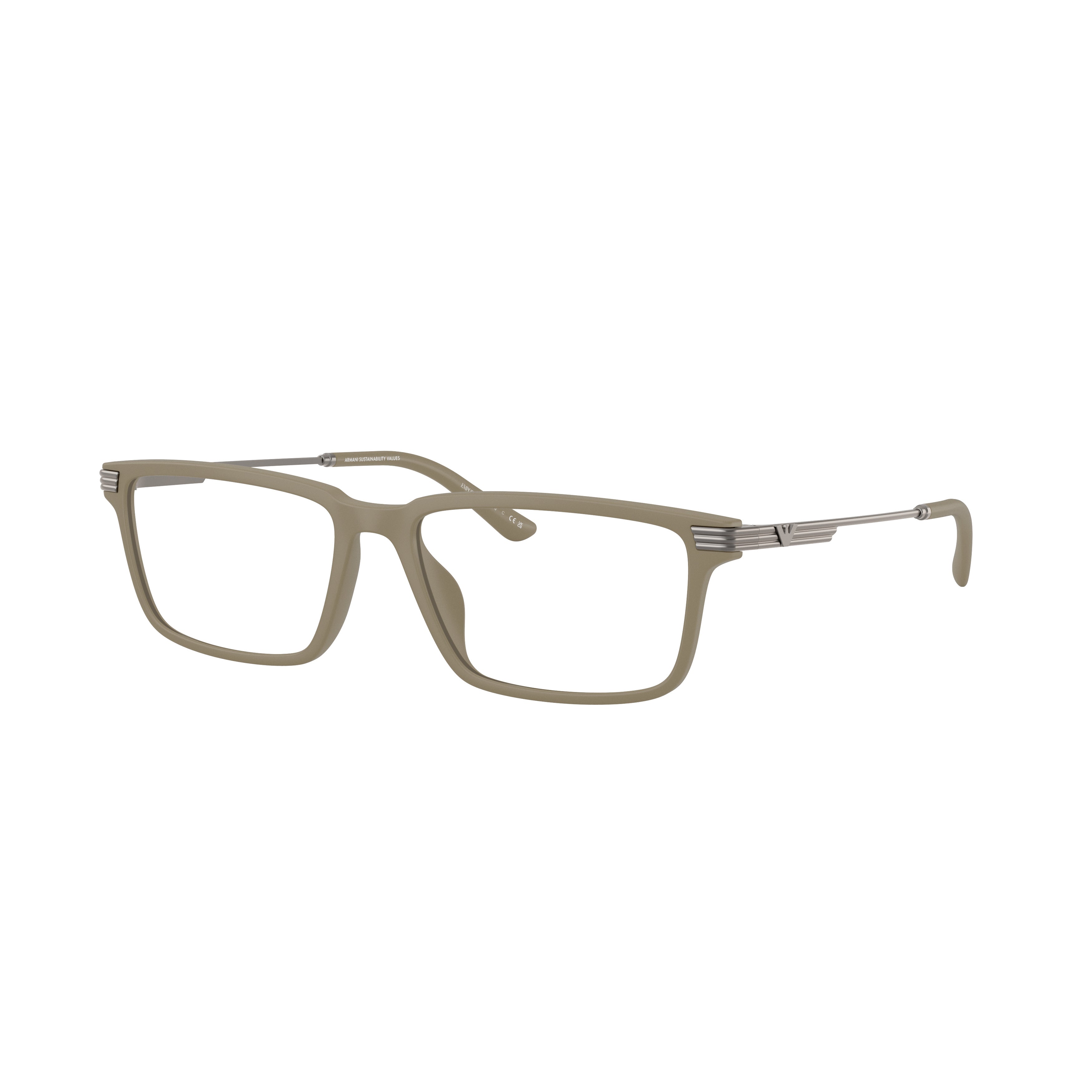 0ea3268u Rectangular Frame Eyeglasses with Metallic Accents