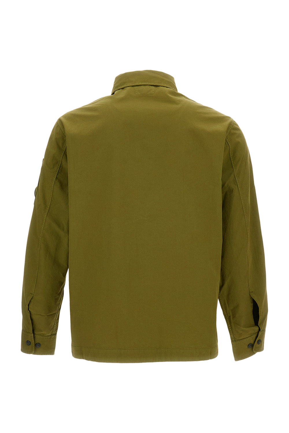 Green Zip Cotton Shirt Jacket