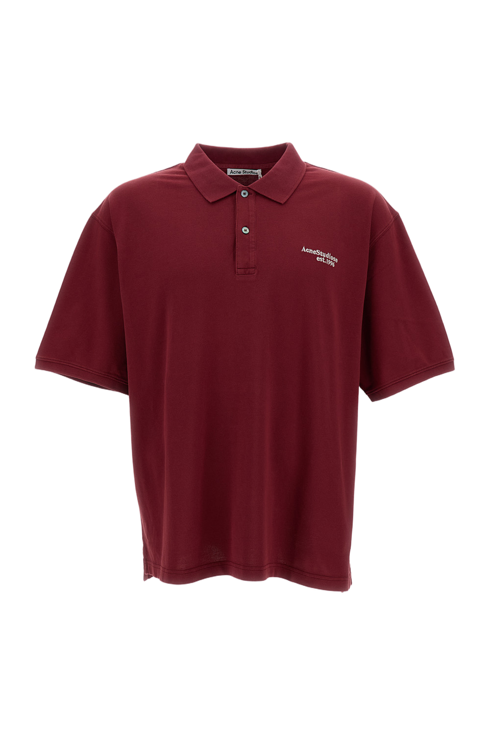 Cropped Burgundy Polo Shirt with Classic Collar