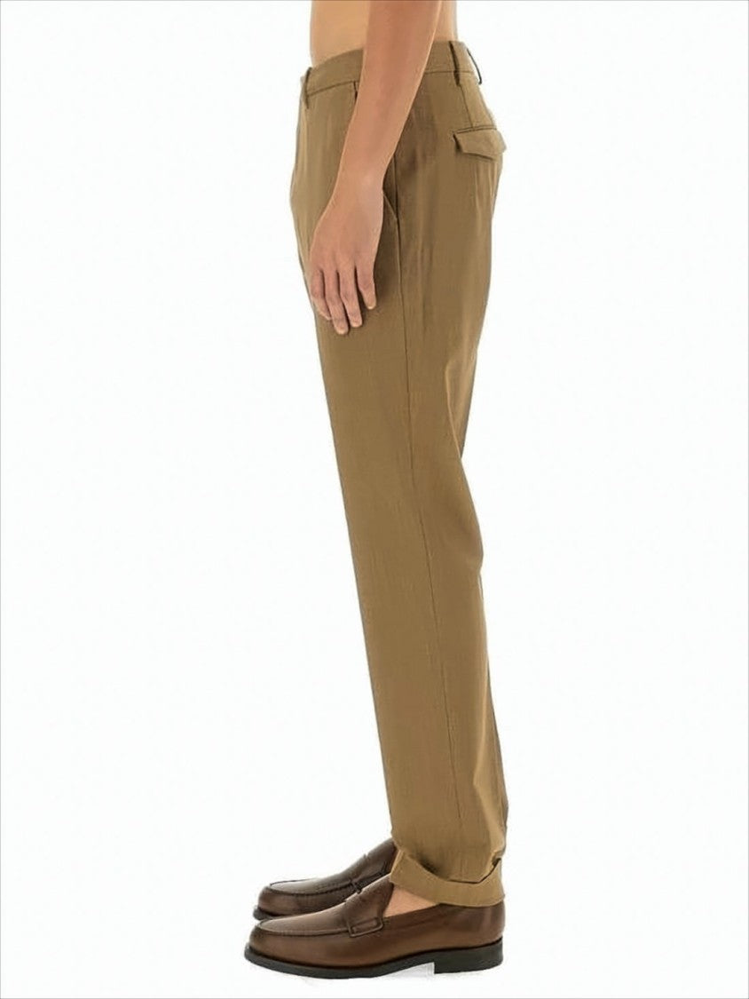 Tailored Brown Suit Pants With Straight-Leg Silhouette