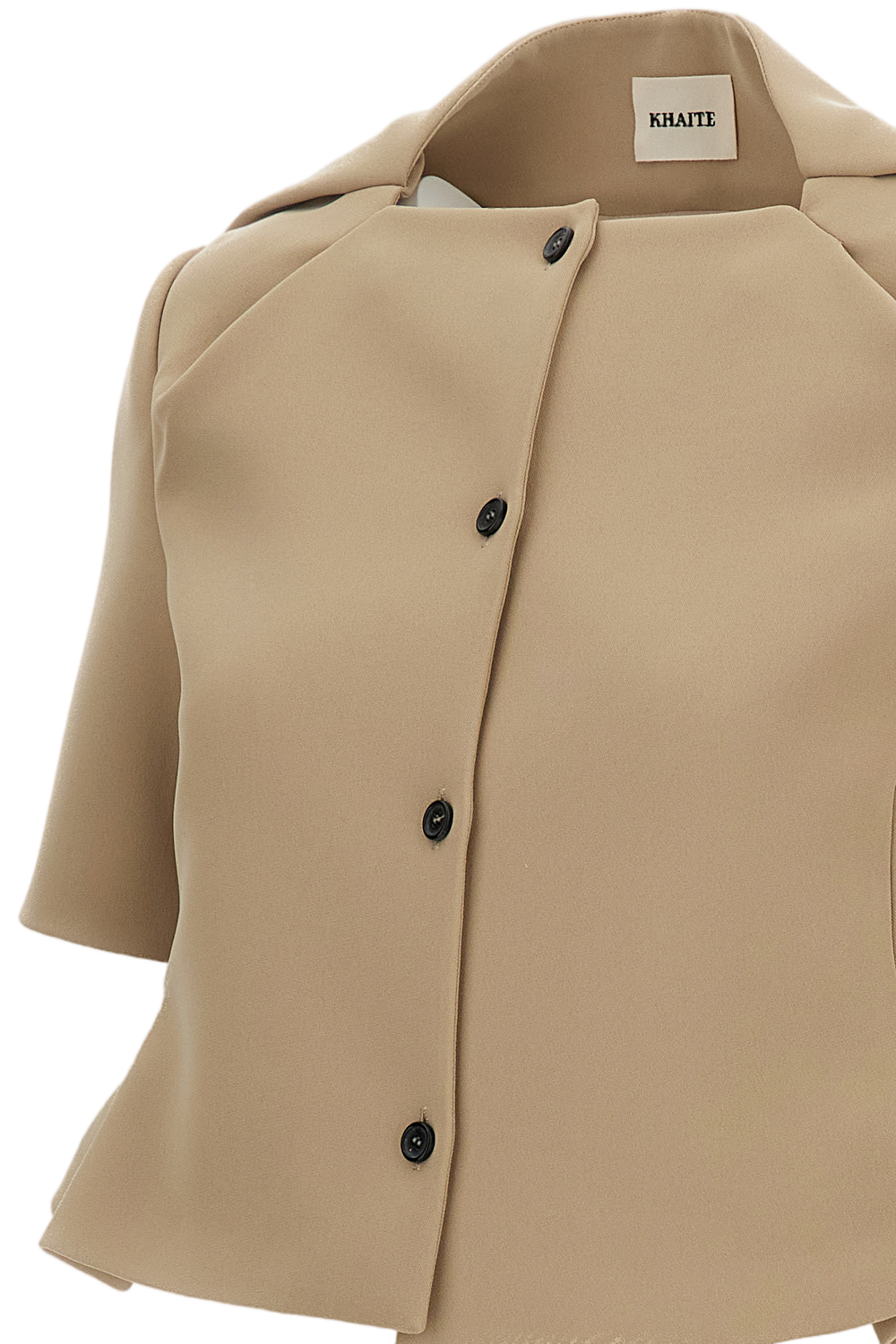 Peplum Short Jacket in Bonded Italian Crepe