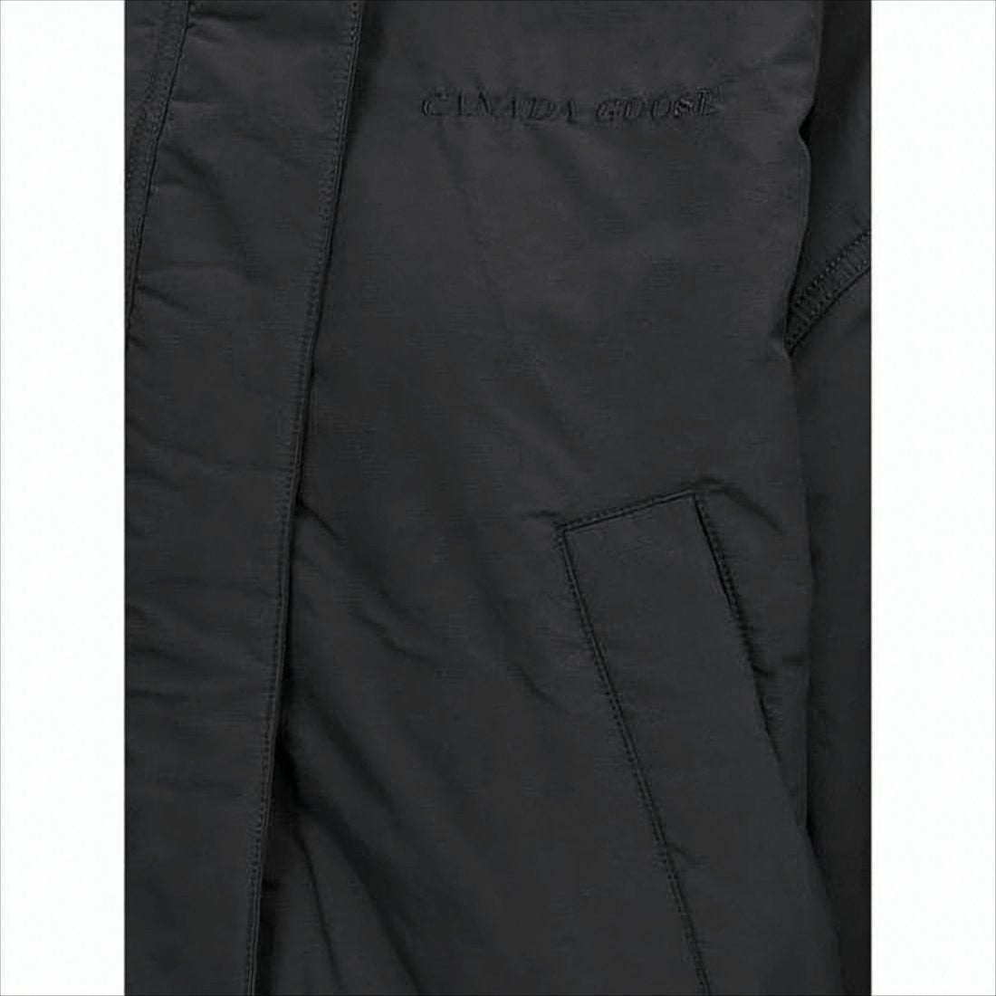 Dual-Texture Black Jacket with Hood and Concealed Zipper