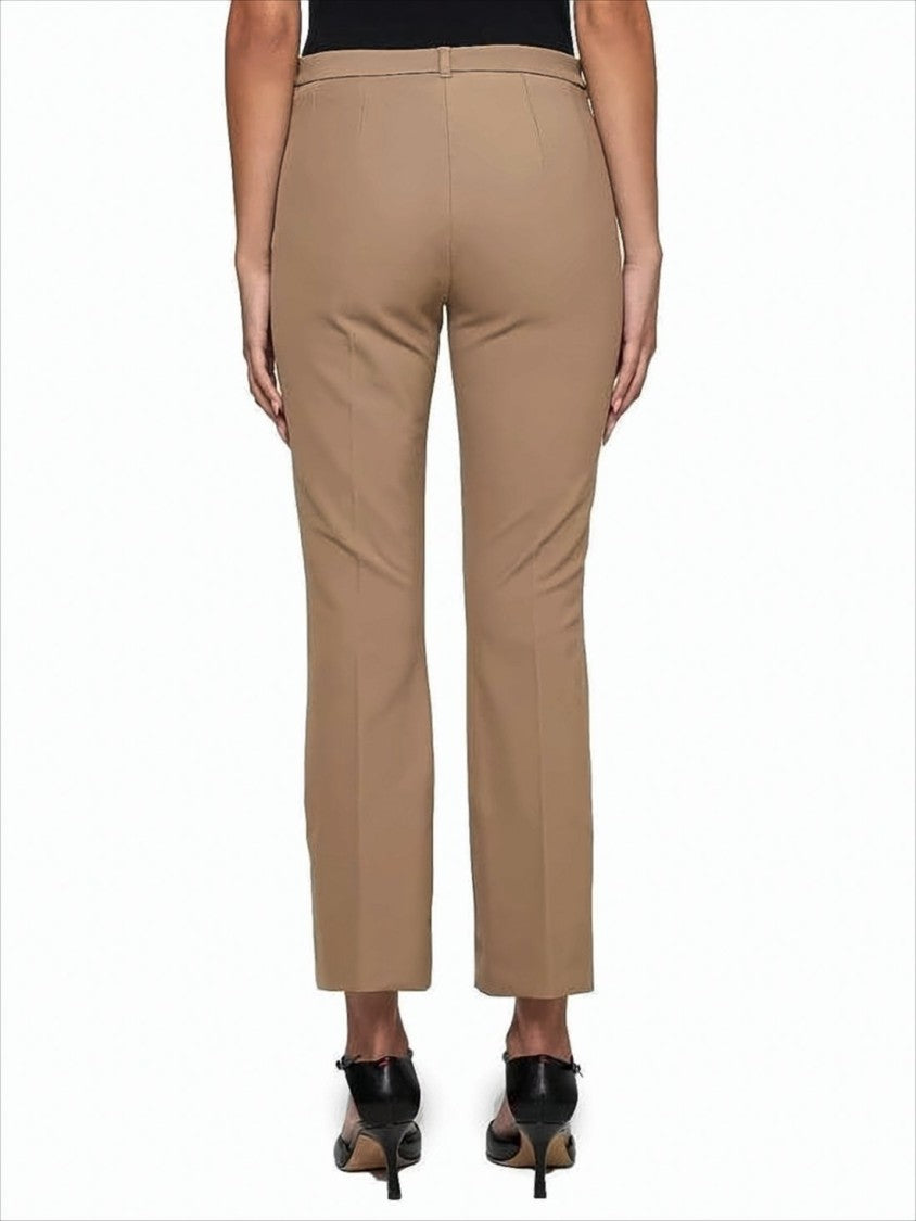 Tailored Brown Straight-Leg Pants