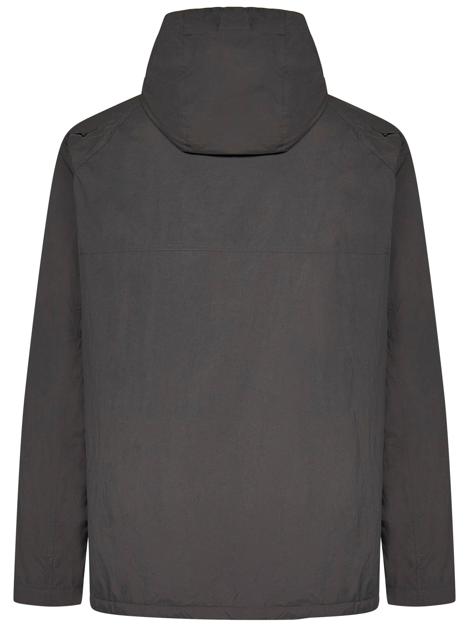 Thermal Grey Windbreaker With Faux Fur Lining