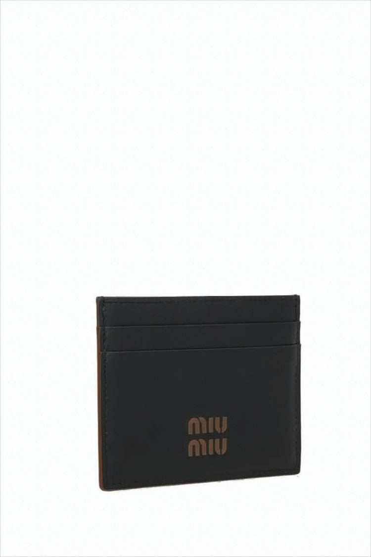Rectangular Black Calf Leather Card Wallet