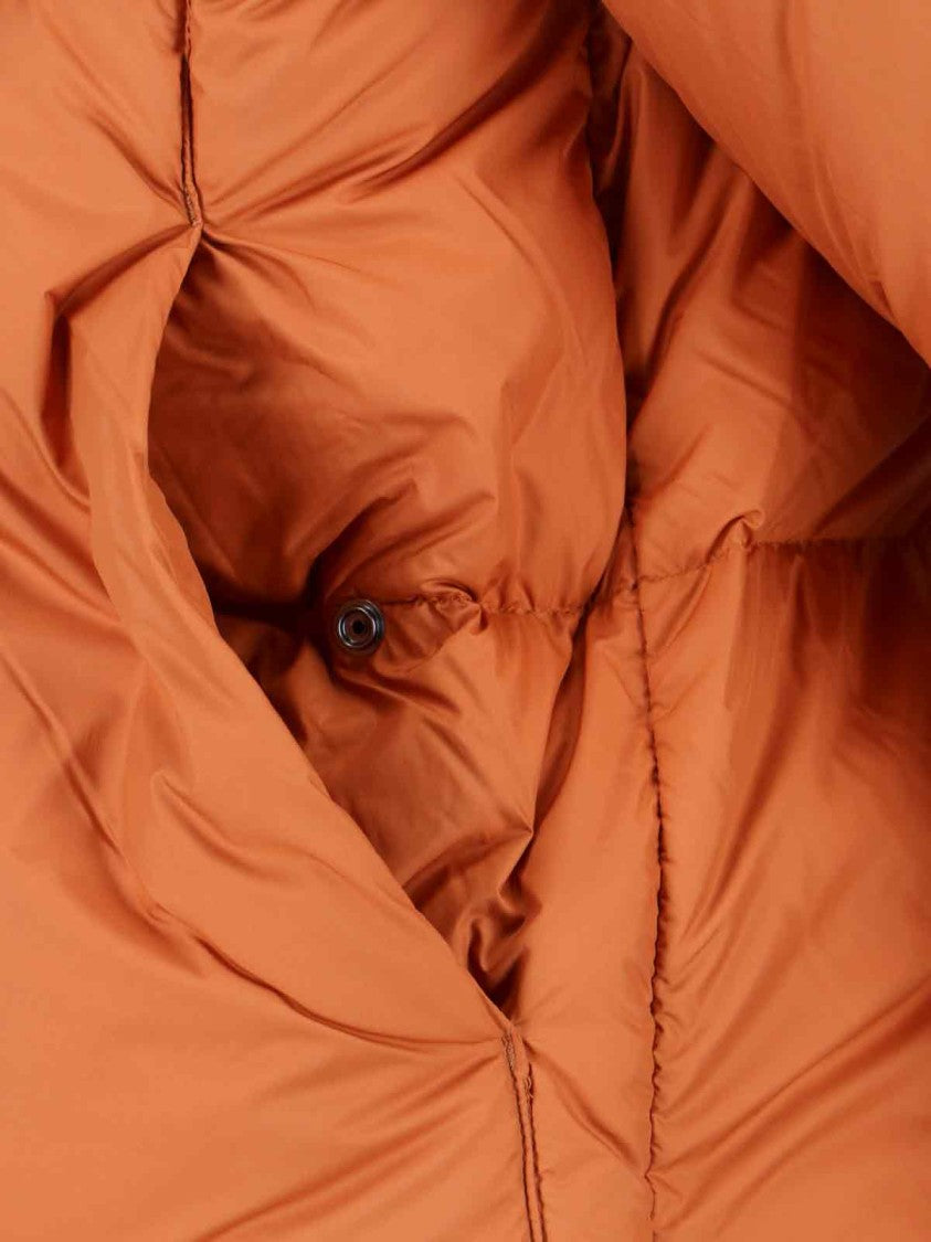 Vibrant Orange Minimalist Jacket With High Collar