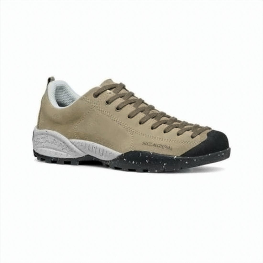 Low-Profile Beige Suede Shoes with Rugged Tread