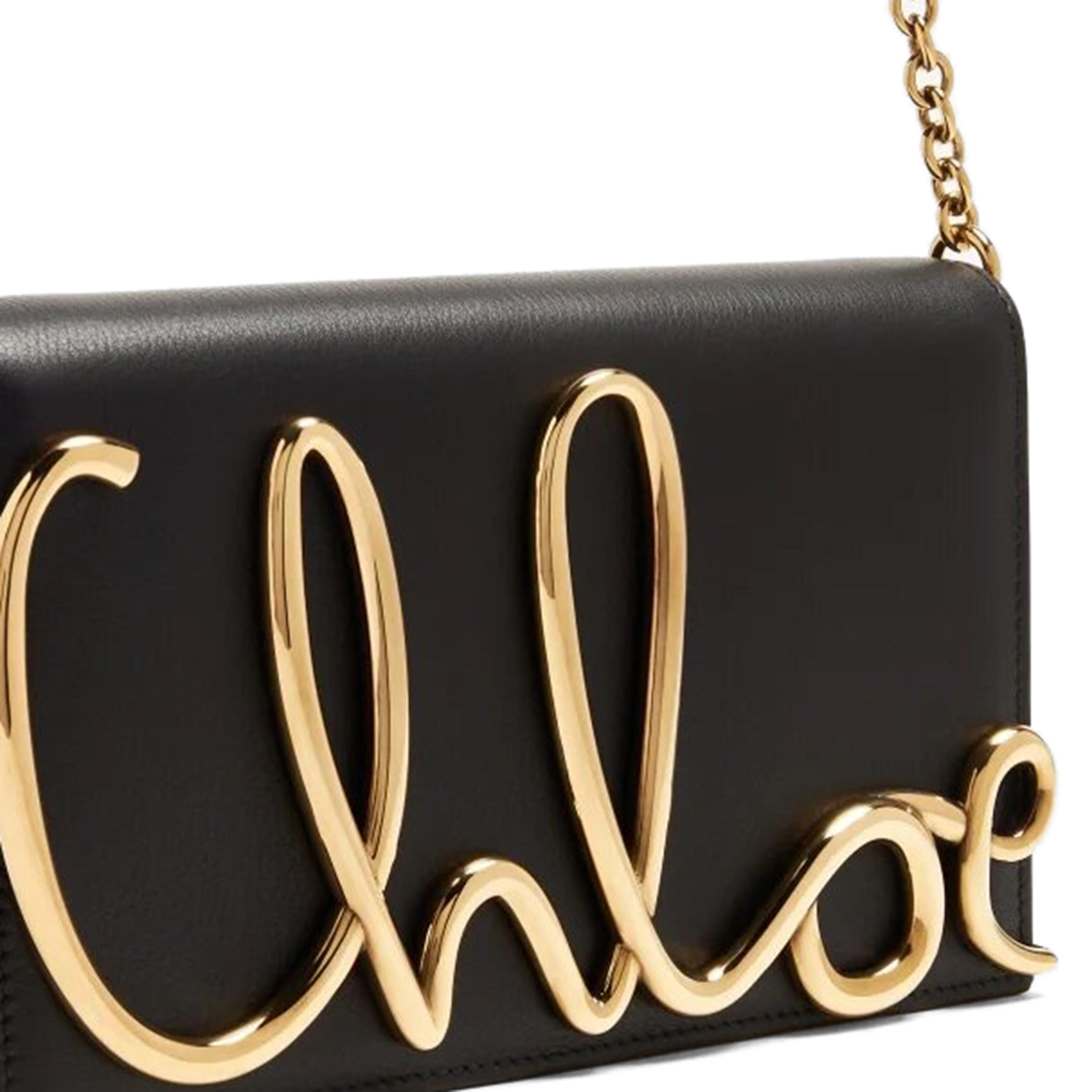 Rectangular Crossbody Bag With Gold-Tone Script Logo