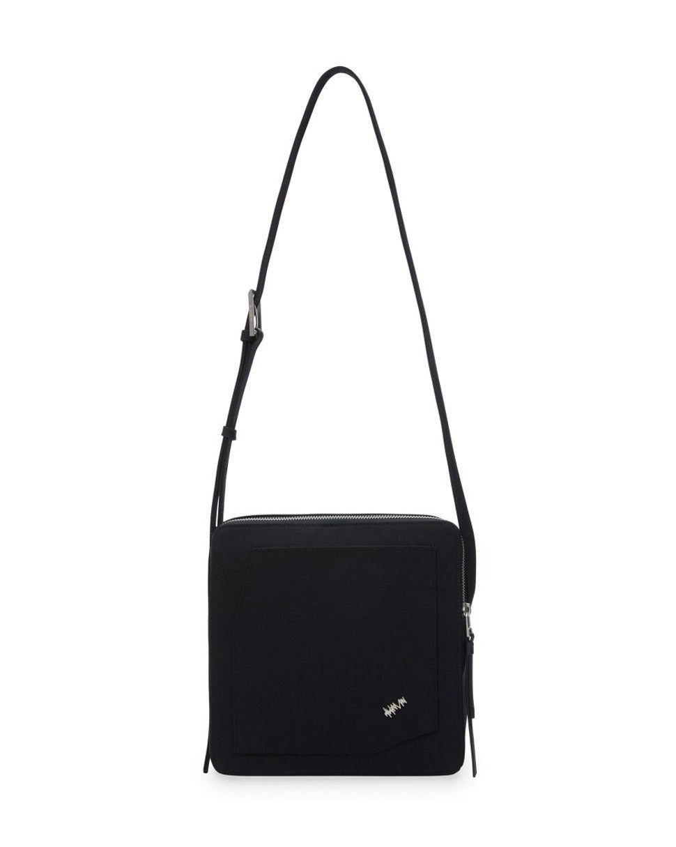 Asymmetric Grained Leather Crossbody Bag
