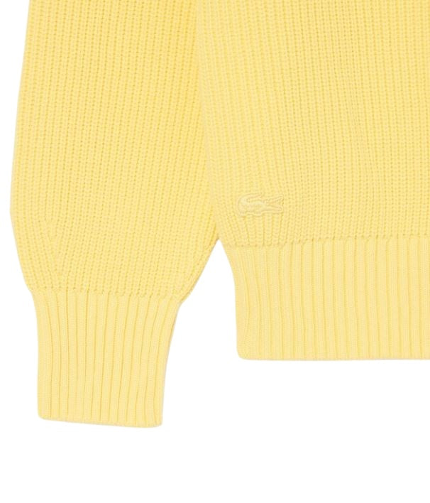Pearl Rib Knit Sweater with Retro Logo Crest