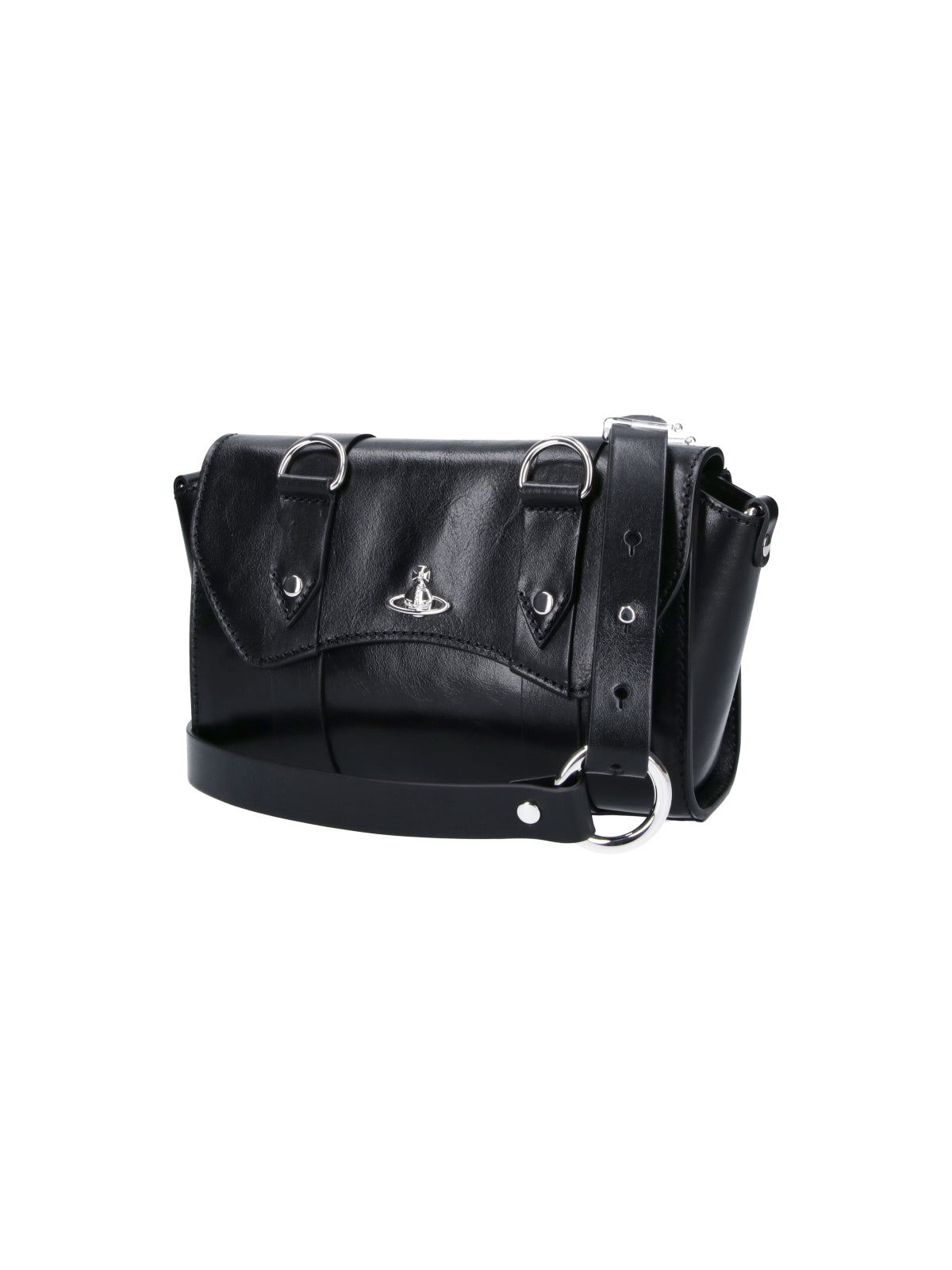 Black Kimmy Calf Leather Shoulder Bag