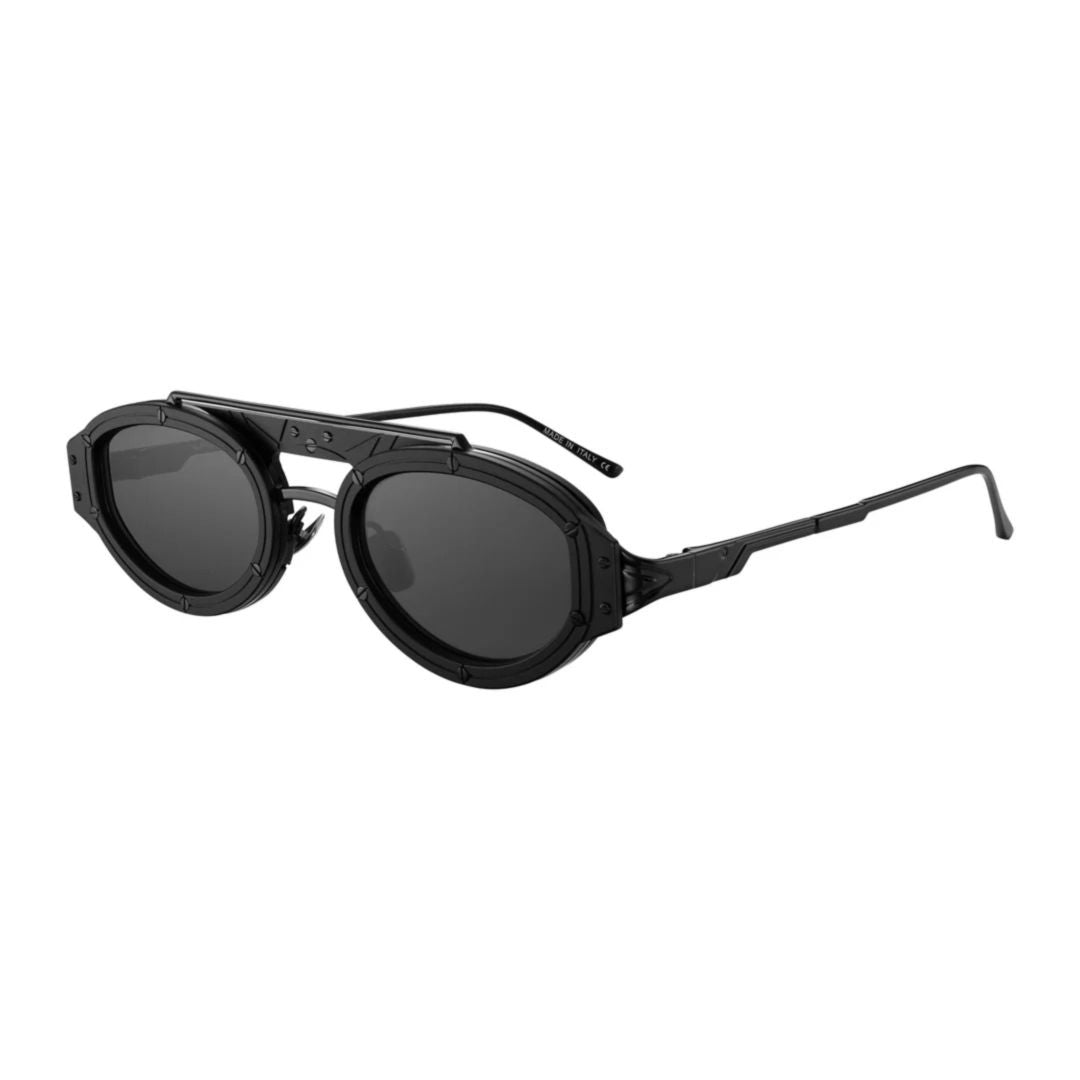 Vita Vt-1 Titanium Oval-Frame Sunglasses with Industrial Design